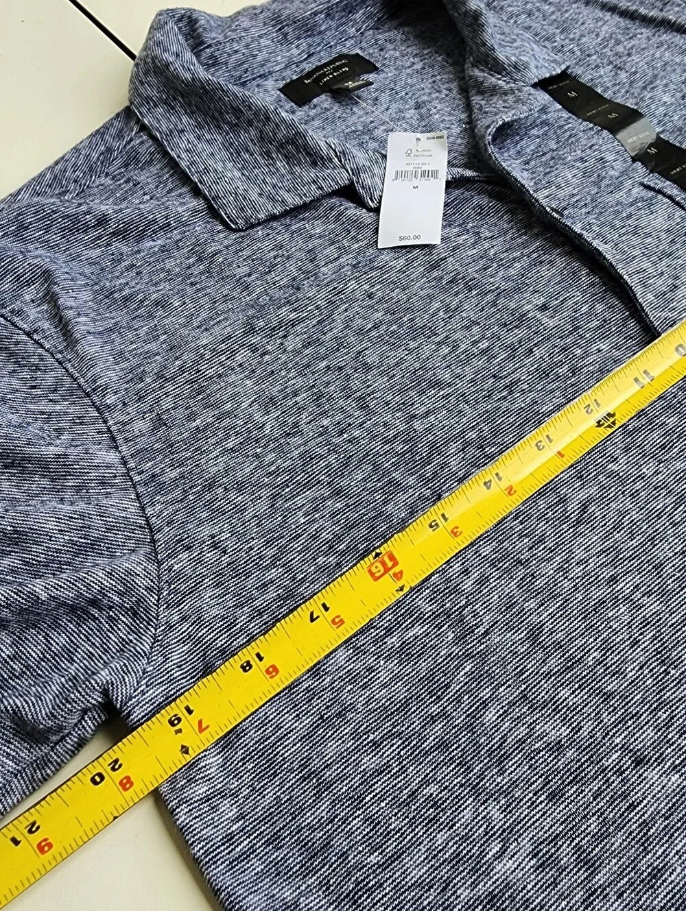 NWT $60 Banana Republic Men’s Blue Short Sleeve Shirt Linen Blend Button Down M